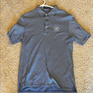Men's Blue Checkered Polo Shirt King Kamehameha golf club